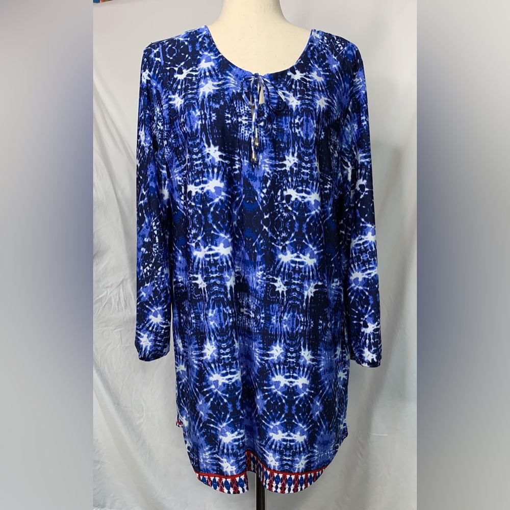 3/$20 Women’s NF Red White & Blue Blouse Plus Size 1X
